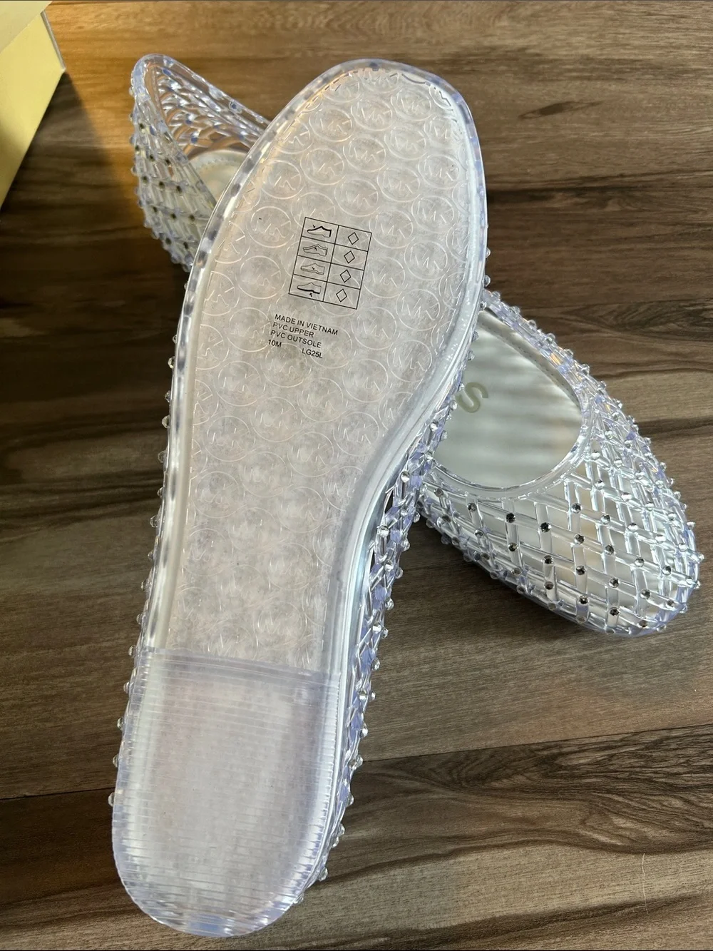 Michael Kors Crystal Mesh Ballet Flats - Clear/Silver